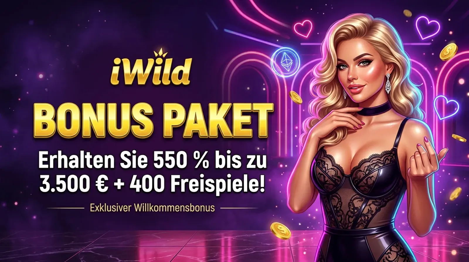 iWild — BONUS PAKET — Erhalten Sie 550 % bis zu 3.500 € + 400 Freispiele!
